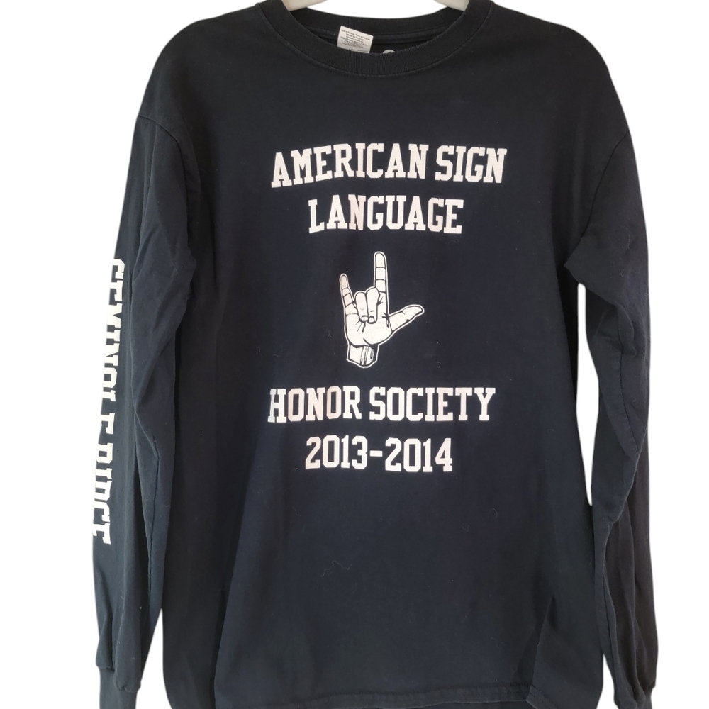 ASL American Sign Language Seminole Ridge H.S. FL Black T-Shirt Med. Pre-owned